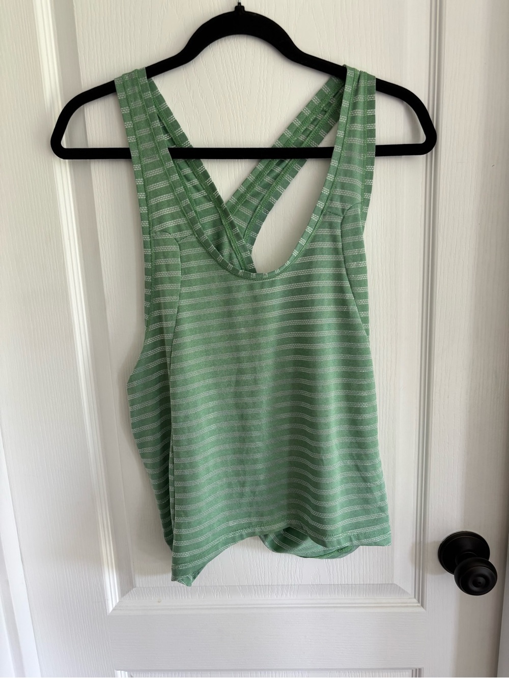 ZIYA Light Green Striped Racerback Tank Top - Women